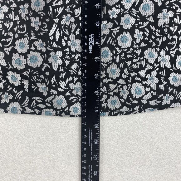 LOFT Mini Skirt Womens 12 Blue Floral Jacquard A-Line Pockets Workwear Casual - Picture 6 of 12